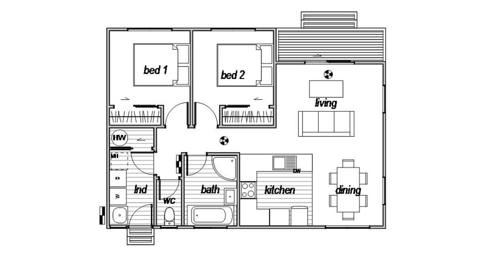 Oxford 2 Bedroom Prefab Home
