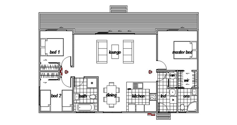 35+ Modern Three Bedroom House Plans
 Gif