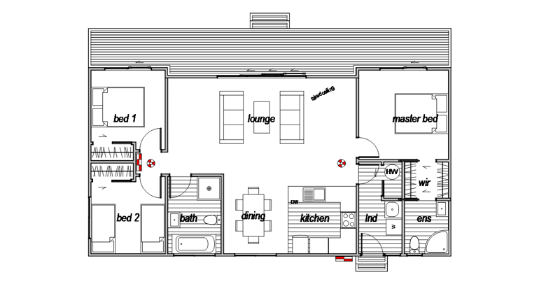 3 bedroom prefab floorplan