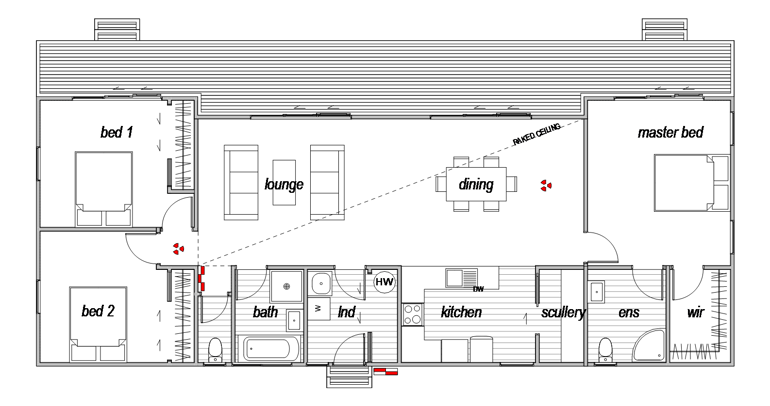 Practical 3 bedroom home design