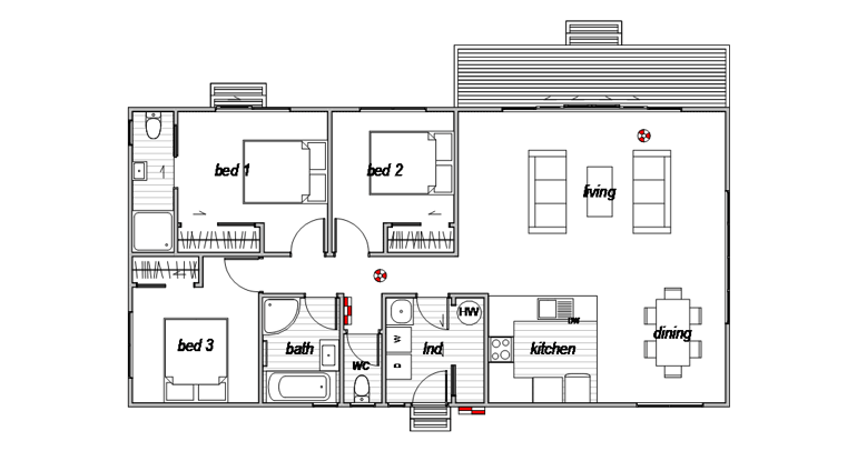 Mayfield - 3 bedroom home Floor Plan with ensuite