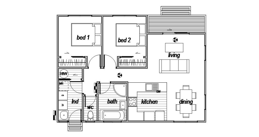 Oxford 2 Bedroom Prefab Home