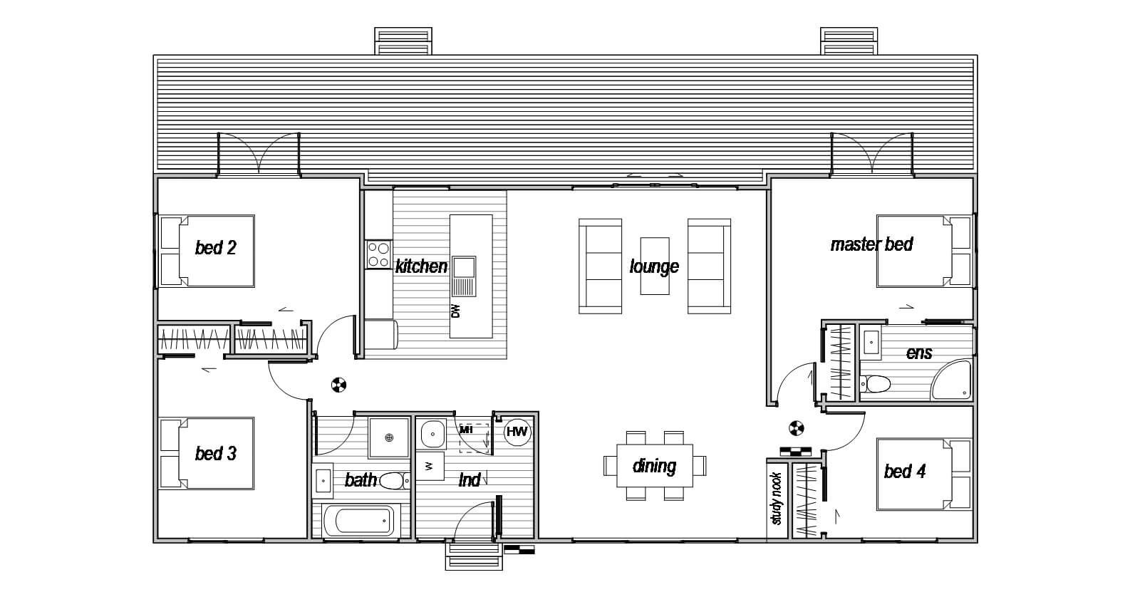 4 bedroom house floor plan