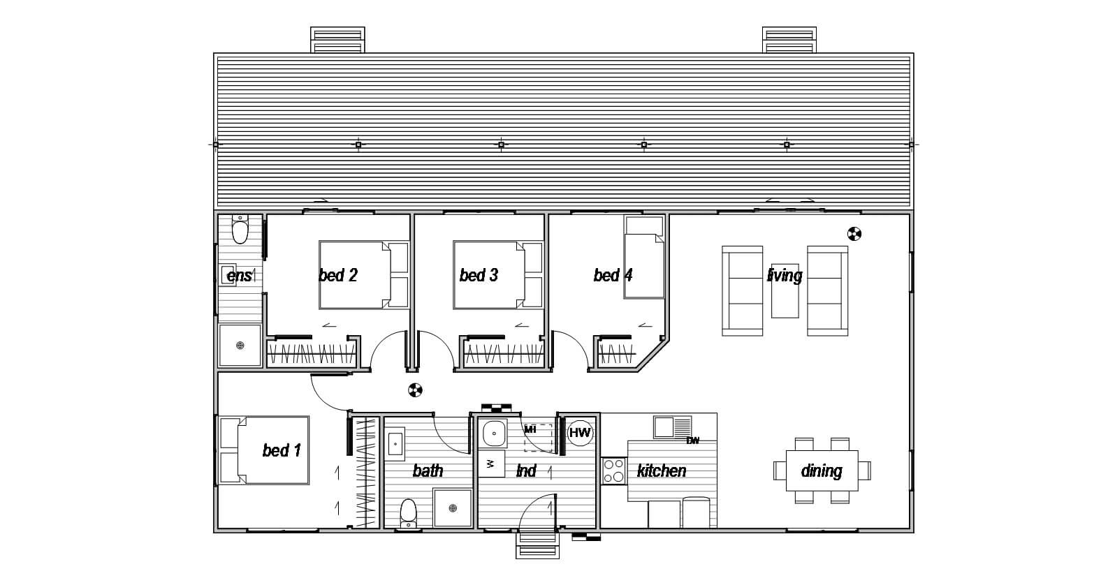 4 Bedroom floor plan design