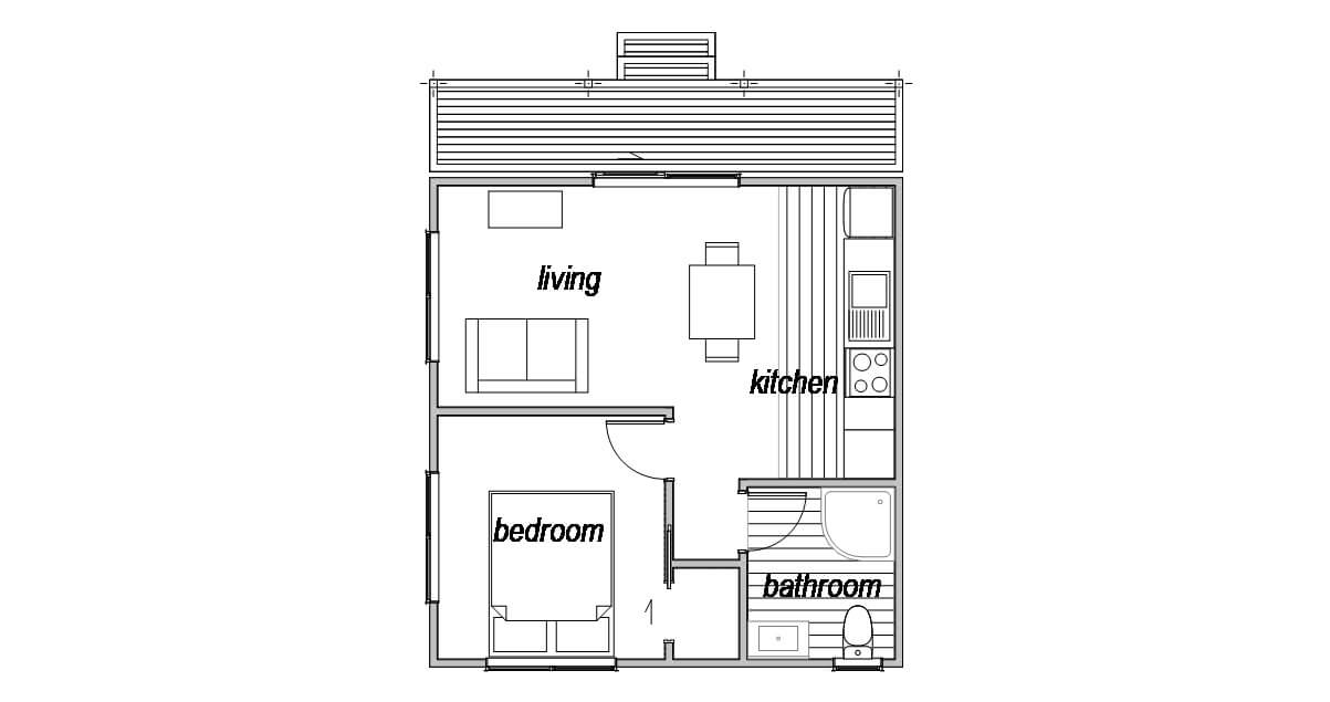 Cottage 1 - Floor Plan